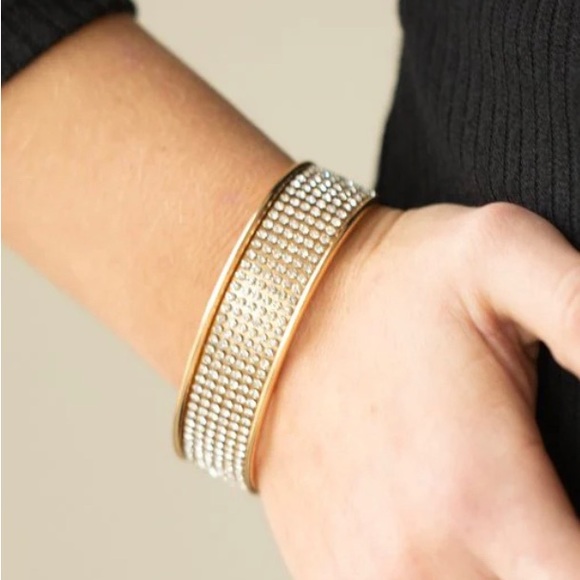paparazzi Accessories - Can’t Believe YOUR ICE Gold Bracelet